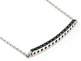 Blue Diamond Rhodium Over Sterling Silver Necklace 0.25ctw