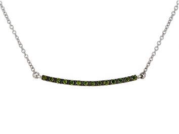 Picture of Green Diamond Rhodium Over Sterling Silver Necklace 0.25ctw