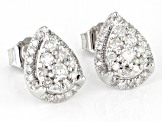 White Diamond 14k White Gold Teardrop Earrings 0.50ctw