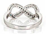 Blue Diamond Rhodium Over Sterling Silver Infinity Ring 0.25ctw