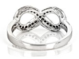 Black Diamond Rhodium Over Sterling Silver Infinity Ring 0.25ctw