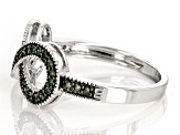 Green Diamond Rhodium Over Sterling Silver Infinity Ring 0.25ctw