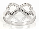 Green Diamond Rhodium Over Sterling Silver Infinity Ring 0.25ctw