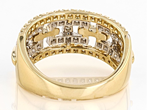 White Diamond 10k Yellow Gold Band Ring 0.75ctw