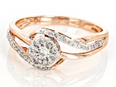 White Diamond 10k Rose Gold Band Ring 0.20ctw