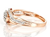 White Diamond 10k Rose Gold Band Ring 0.20ctw