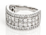 White Diamond 10k White Gold Wide Band Ring 2.00ctw