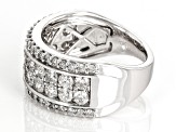 White Diamond 10k White Gold Wide Band Ring 2.00ctw