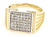 Candlelight Diamonds™ 10k Yellow Gold Mens Wide Band Cluster Ring 1.00ctw