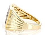 Candlelight Diamonds™ 10k Yellow Gold Mens Wide Band Cluster Ring 1.00ctw