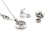 White Diamond Rhodium Over Sterling Silver Pendant And Earring Jewelry Set 0.20ctw
