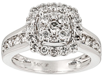 Picture of White Diamond 14k White Gold Cluster Ring 1.50ctw