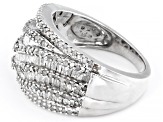 White Diamond Rhodium Over Sterling Silver Wide Band Ring 1.00ctw