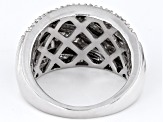 White Diamond Rhodium Over Sterling Silver Wide Band Ring 1.00ctw