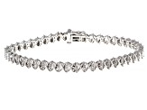 White Diamond Rhodium Over Sterling Silver Tennis Bracelet 1.00ctw