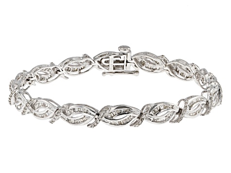 White Diamond 10k White Gold Tennis Bracelet 2.00