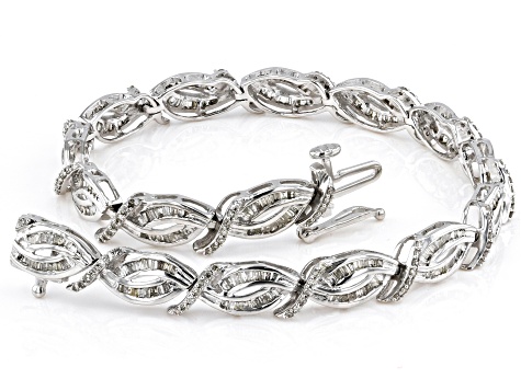 White Diamond 10k White Gold Tennis Bracelet 2.00