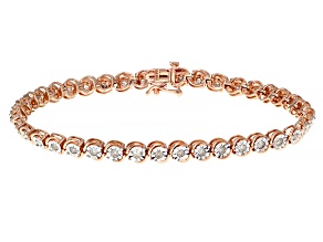 White Diamond 14k Rose Gold Over Sterling Silver Tennis Bracelet 1.00ctw