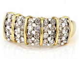 White Diamond 14k Yellow Gold Over Sterling Silver Band Ring 1.00ctw