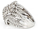 White Diamond 10k White Gold Cluster Ring 2.00ctw