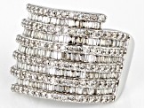 White Diamond 10k White Gold Multi-Row Ring 2.00ctw