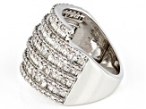 White Diamond 10k White Gold Multi-Row Ring 2.00ctw