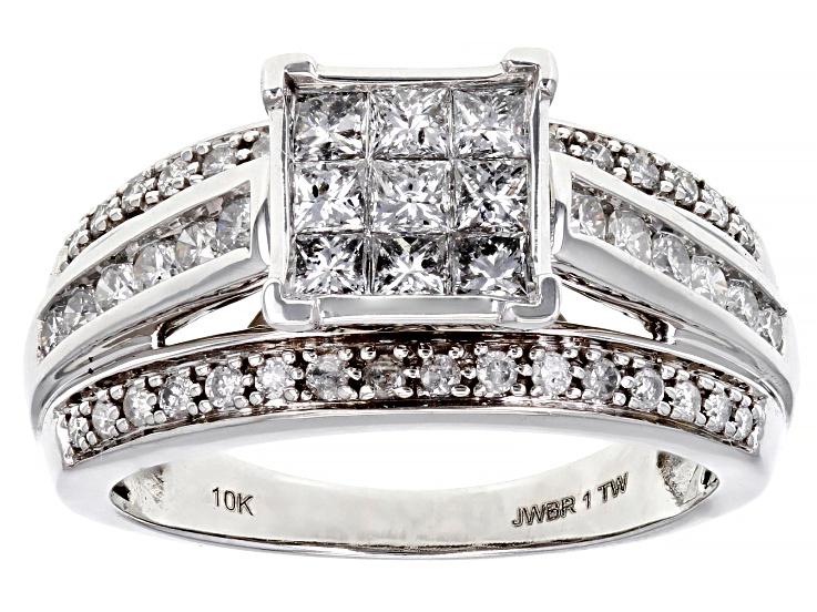 White Diamond 10k White Gold Quad Ring 1.00ctw - DOE233 | JTV 