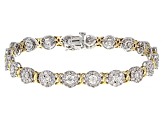 White Diamond 10k Two-Tone Gold Tennis Bracelet 4.00ctw