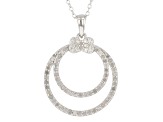 White Diamond Rhodium Over Sterling Silver Circle Pendant With 18" Cable Chain 0.66ctw