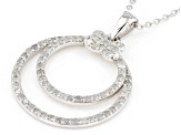 White Diamond Rhodium Over Sterling Silver Circle Pendant With 18" Cable Chain 0.66ctw