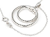 White Diamond Rhodium Over Sterling Silver Circle Pendant With 18" Cable Chain 0.66ctw