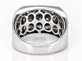 White Diamond 10k White Gold Multi-Row Band Mens Ring 2.00ctw