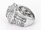 White Diamond 10k White Gold Cluster Halo Ring 4.00ctw