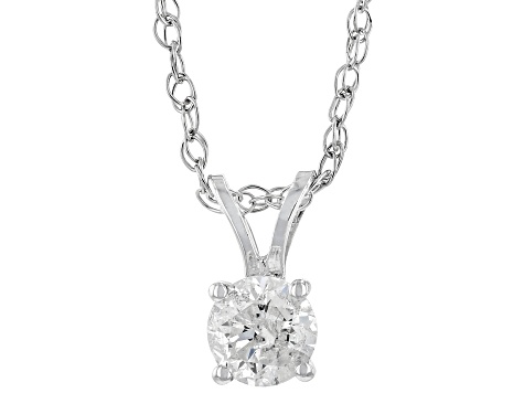 White Diamond 14k White Gold Pendant And Earring Jewelry Set 1.00ctw