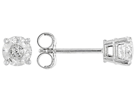 White Diamond 14k White Gold Pendant And Earring Jewelry Set 1.00ctw