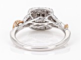 White Diamond 10k White Gold With 10k Rose Gold Accents Halo Ring 0.40ctw