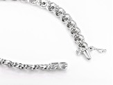 White Diamond Rhodium Over Sterling Silver Tennis Bracelet 0.50ctw