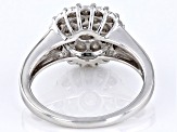 White Diamond Rhodium Over Sterling Silver Cluster Ring 0.25ctw