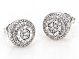 White Diamond Rhodium Over Sterling Silver Cluster Stud Earrings 0.50ctw