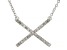 White Diamond Rhodium Over Sterling Silver Drop Necklace 0.15ctw