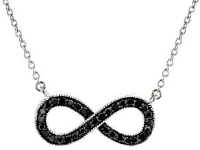 Black Diamond Rhodium Over Sterling Silver Infinity Necklace 0.25ctw