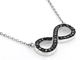 Black Diamond Rhodium Over Sterling Silver Infinity Necklace 0.25ctw