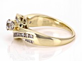 White Diamond 10k Yellow Gold 3-Stone Ring 1.00ctw