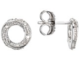 White Diamond Rhodium Over Sterling Silver Circle Drop Earrings 0.45ctw
