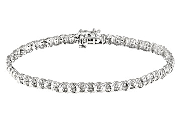 Picture of White Diamond 10k White Gold Tennis Bracelet 1.00ctw