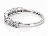 White Diamond Rhodium Over Sterling Silver Cluster Band Ring 0.25ctw