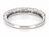 White Diamond Rhodium Over Sterling Silver Cluster Band Ring 0.25ctw