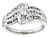 White Diamond 14k White Gold 3-Stone Ring 0.75ctw