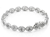 White Diamond Rhodium Over Sterling Silver Tennis Bracelet 1.00ctw