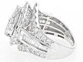 White Diamond 10k White Gold Halo Ring 3.00ctw